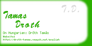 tamas droth business card
